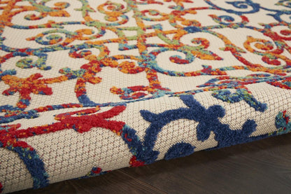 3' X 5' Blue And Orange Indoor Outdoor Area Rug
