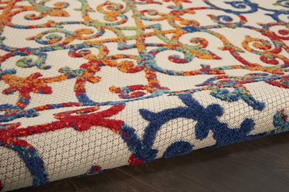 3' X 5' Blue And Orange Indoor Outdoor Area Rug