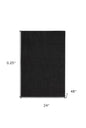 4' Runner Black Indoor Outdoor Runner Rug