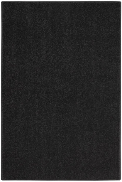 4' Runner Black Indoor Outdoor Runner Rug