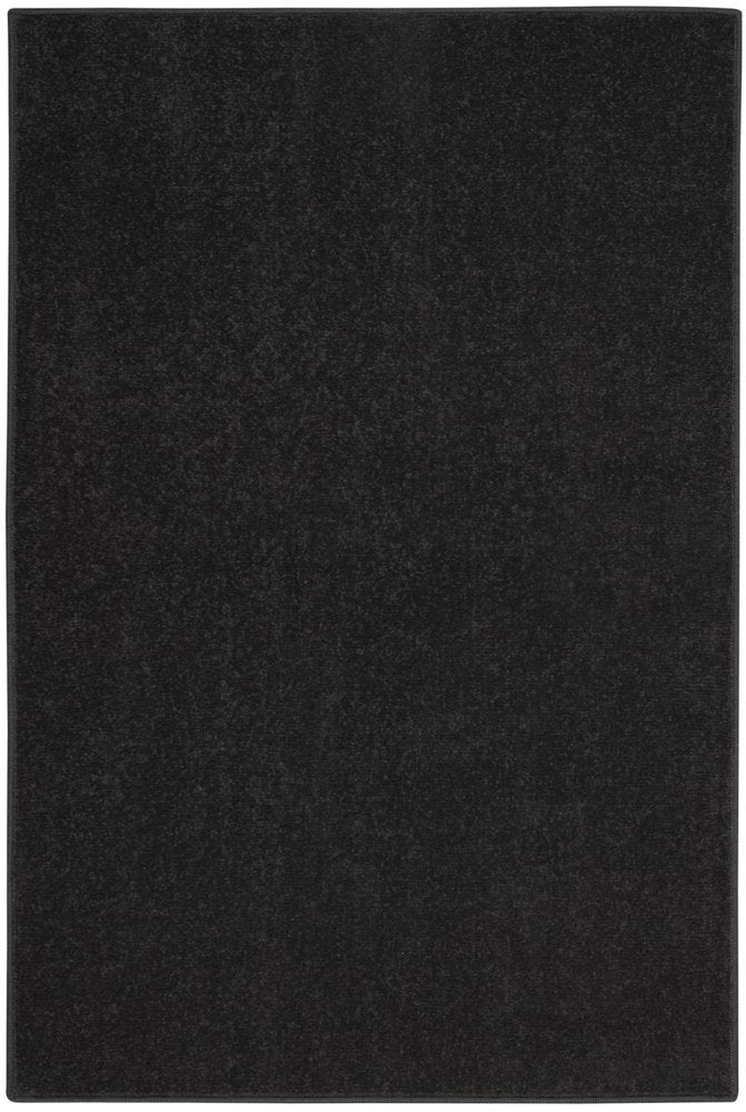 4' Runner Black Indoor Outdoor Runner Rug