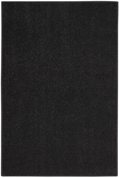 4' Runner Black Indoor Outdoor Runner Rug