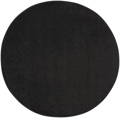 4' Black Round Indoor Outdoor Area Rug