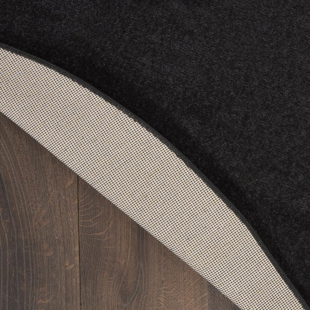 6' X 6' Black Round Indoor Outdoor Area Rug