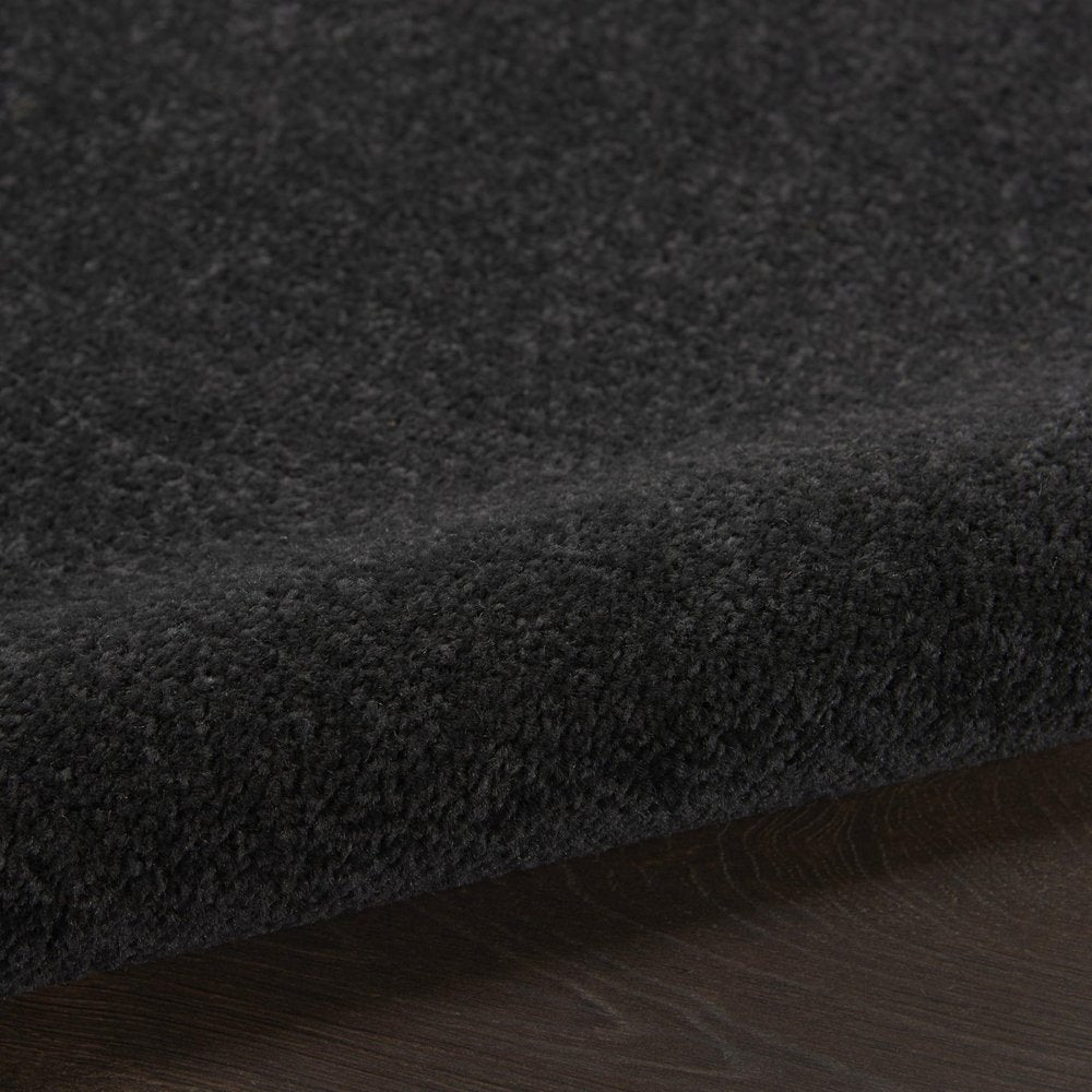6' X 6' Black Round Indoor Outdoor Area Rug