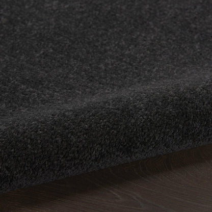 6' X 6' Black Round Indoor Outdoor Area Rug