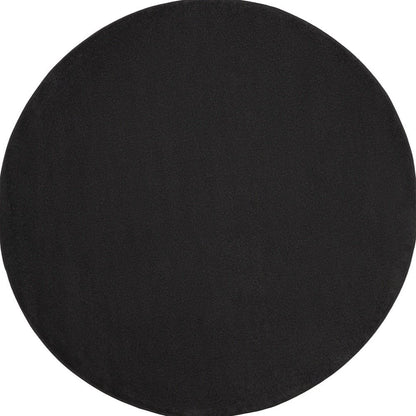 6' X 6' Black Round Indoor Outdoor Area Rug