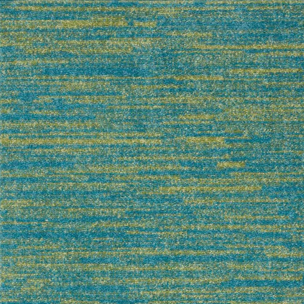 4' Runner Blue And Green Indoor Outdoor Runner Rug