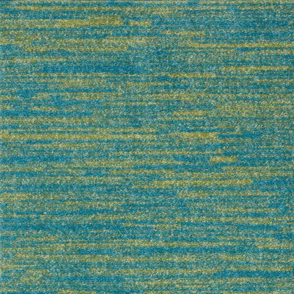 4' Runner Blue And Green Indoor Outdoor Runner Rug