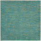 5' X 5' Blue And Green Square Indoor Outdoor Area Rug