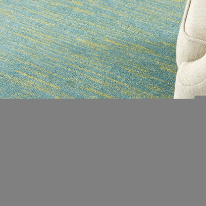 5' X 5' Blue And Green Square Indoor Outdoor Area Rug