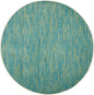 6' X 6' Blue And Green Round Indoor Outdoor Area Rug
