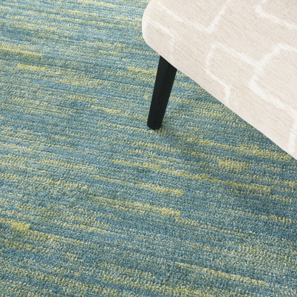 6' X 6' Blue And Green Round Indoor Outdoor Area Rug