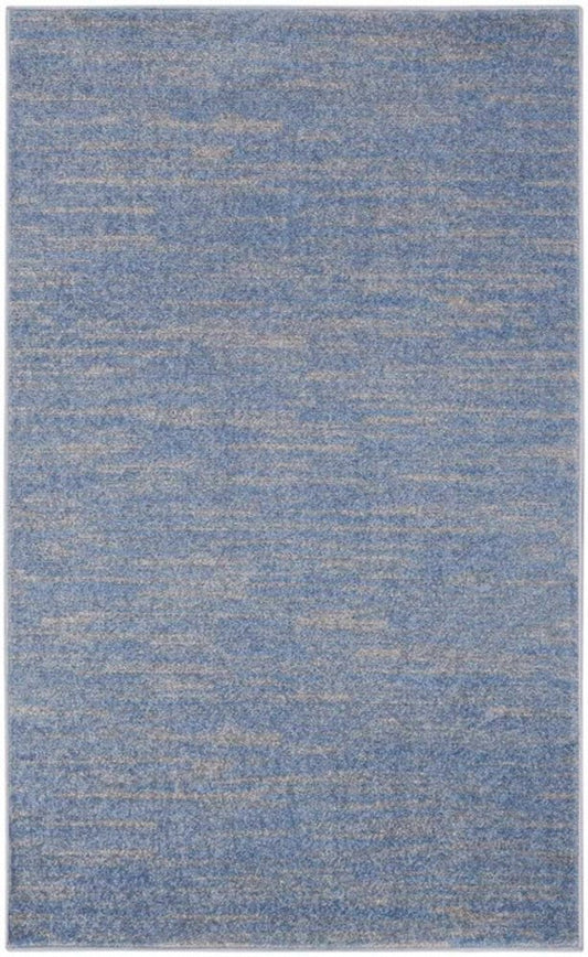3' X 5' Blue And Gray Indoor Outdoor Area Rug
