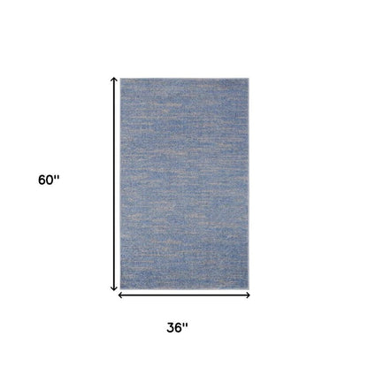 3' X 5' Blue And Gray Indoor Outdoor Area Rug