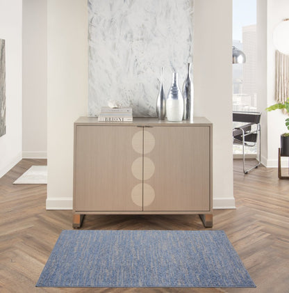 3' X 5' Blue And Gray Indoor Outdoor Area Rug