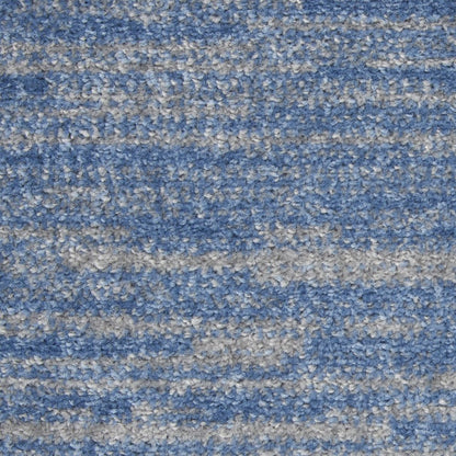 4' Blue And Gray Round Indoor Outdoor Area Rug