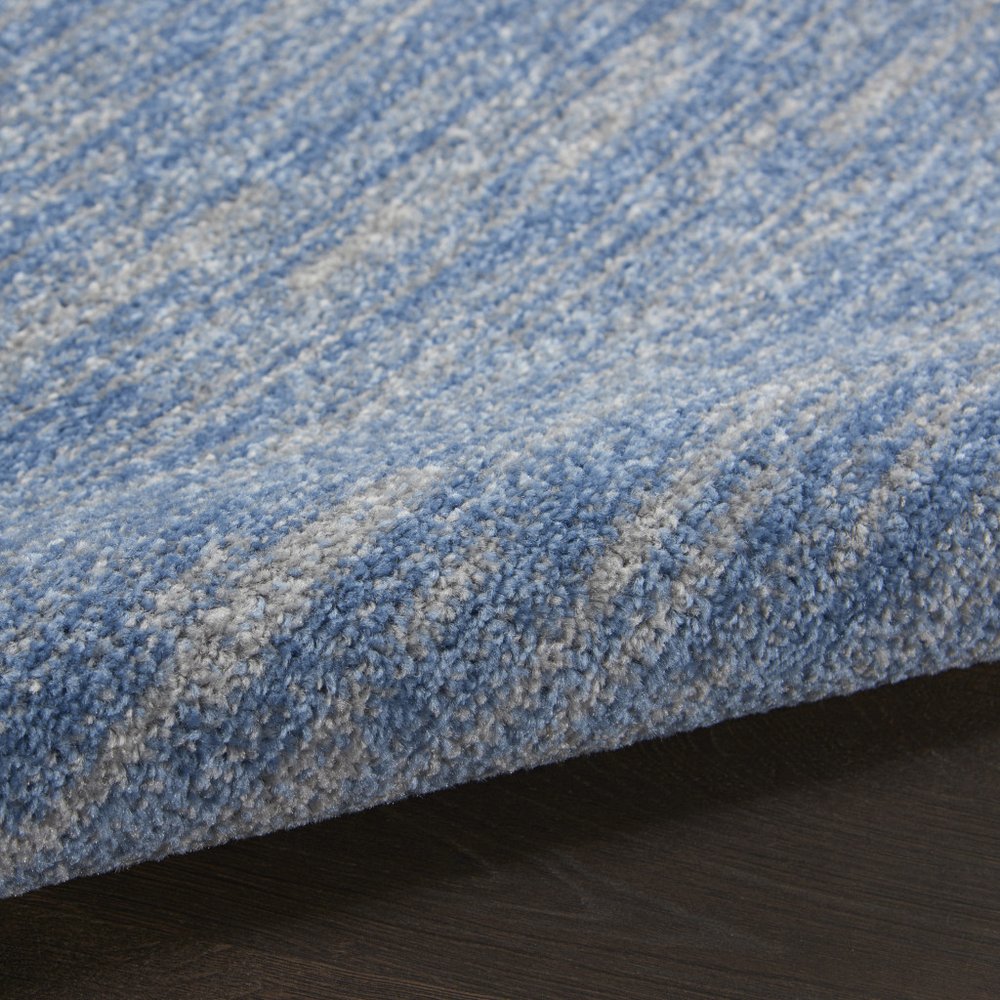 4' Blue And Gray Round Indoor Outdoor Area Rug