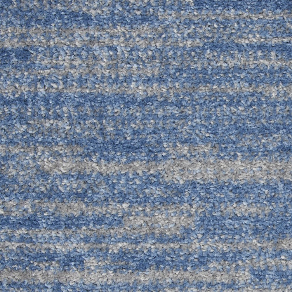 5' X 5' Blue And Gray Square Indoor Outdoor Area Rug