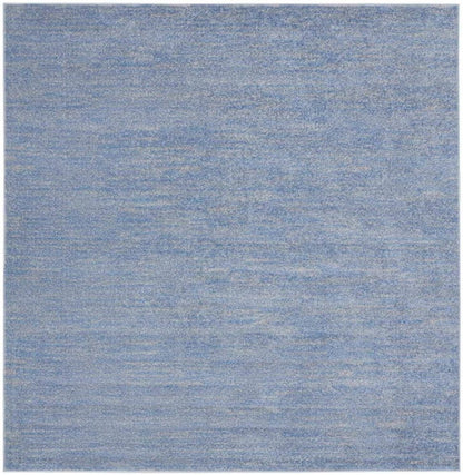 5' X 5' Blue And Gray Square Indoor Outdoor Area Rug