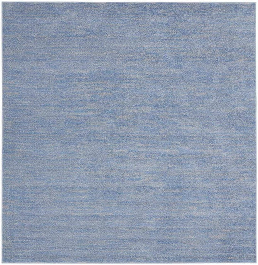 5' X 5' Blue And Gray Square Indoor Outdoor Area Rug