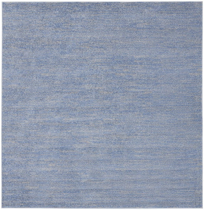 5' X 5' Blue And Gray Square Indoor Outdoor Area Rug