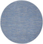 6' X 6' Blue And Gray Round Indoor Outdoor Area Rug