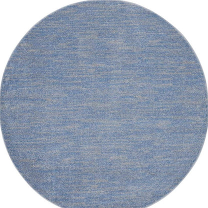 6' X 6' Blue And Gray Round Indoor Outdoor Area Rug