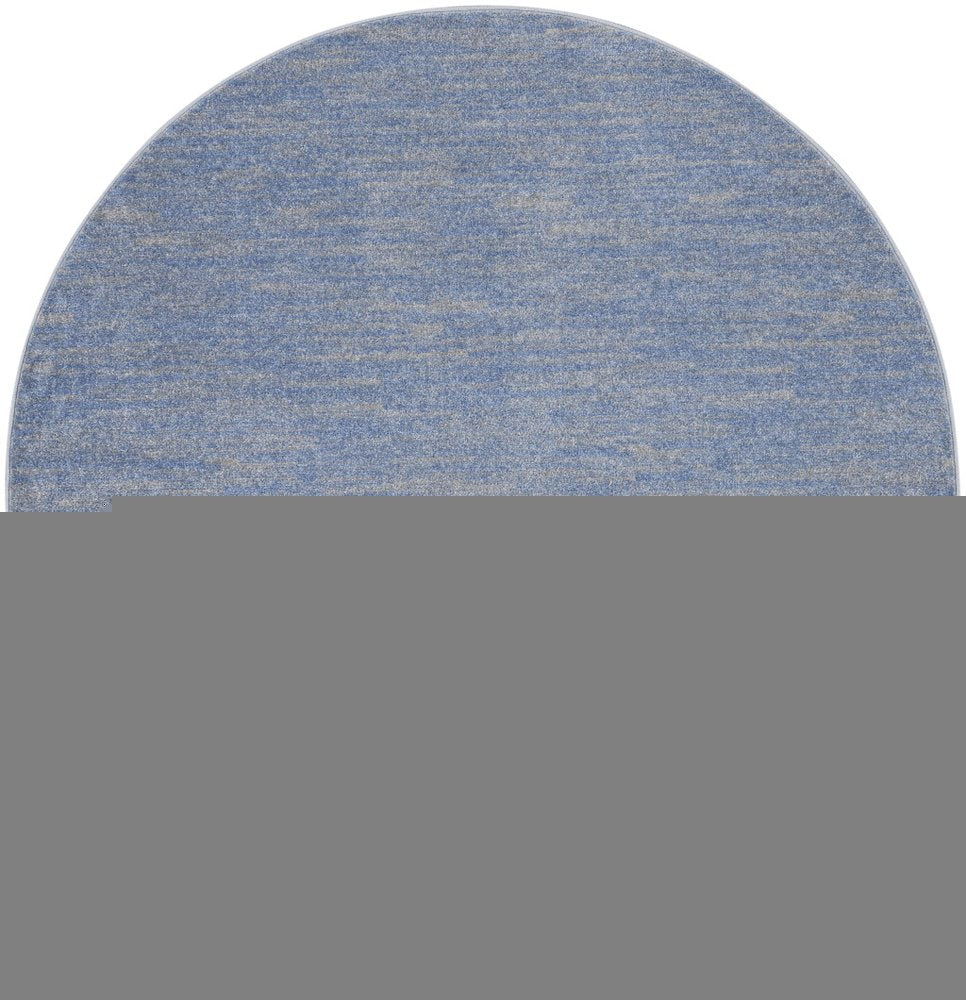 6' X 6' Blue And Gray Round Indoor Outdoor Area Rug
