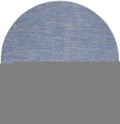 6' X 6' Blue And Gray Round Indoor Outdoor Area Rug