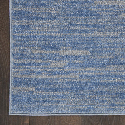 9' X 12' Blue And Gray Indoor Outdoor Area Rug