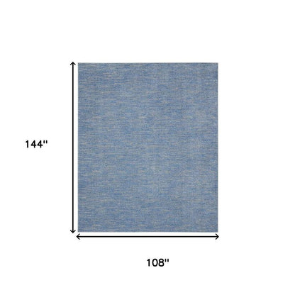 9' X 12' Blue And Gray Indoor Outdoor Area Rug