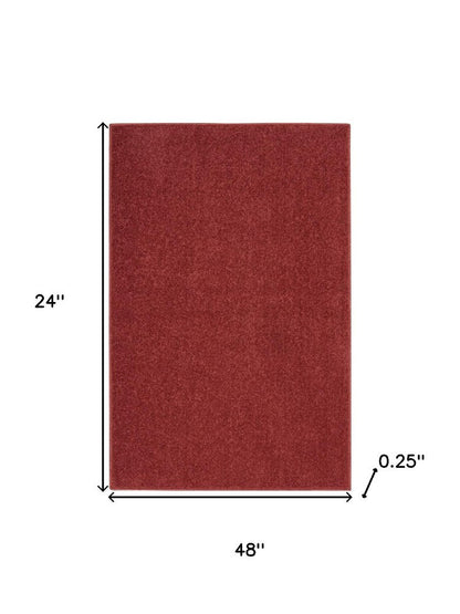 2' X 4' Brick Red Indoor Outdoor Runner Rug