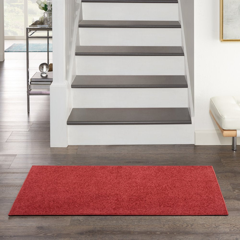 2' X 4' Brick Red Indoor Outdoor Runner Rug