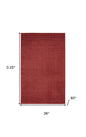 3' X 5' Brick Red Non Skid Indoor Outdoor Area Rug