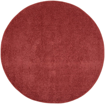 4' Brick Red Round Indoor Outdoor Area Rug