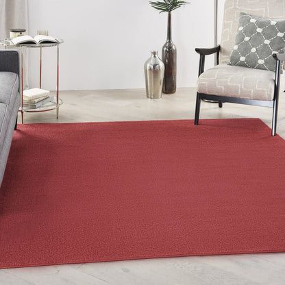 5' X 5' Brick Red Square Indoor Outdoor Area Rug