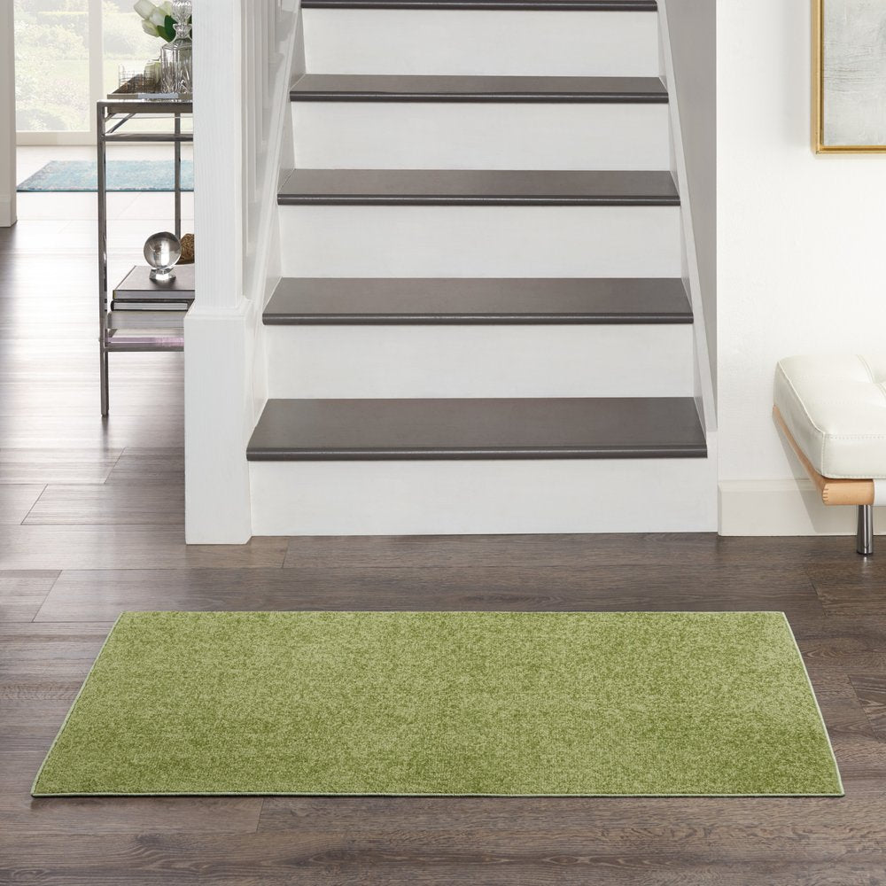 4' Runner Green Indoor Outdoor Runner Rug