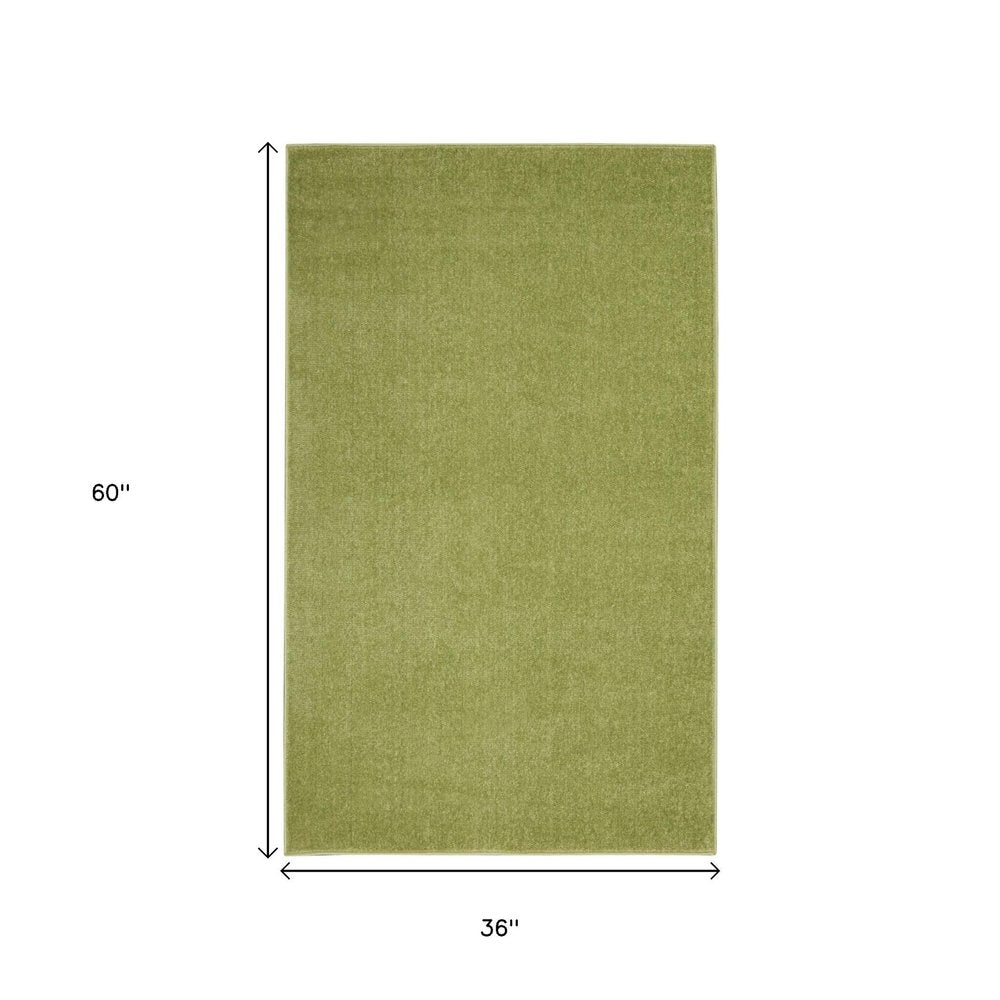 3' X 5' Green Indoor Outdoor Area Rug
