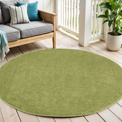 4' Green Round Indoor Outdoor Area Rug