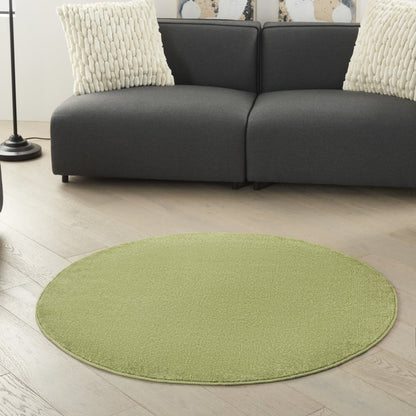 4' Green Round Indoor Outdoor Area Rug