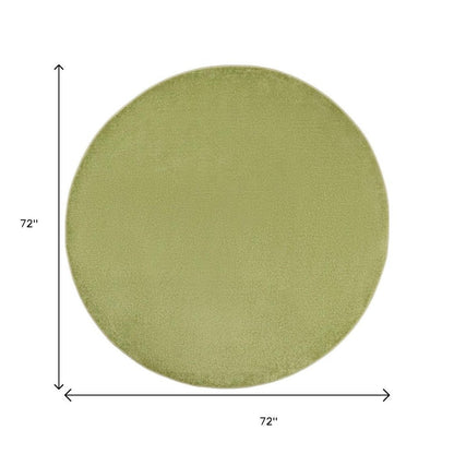 6' X 6' Green Round Indoor Outdoor Area Rug