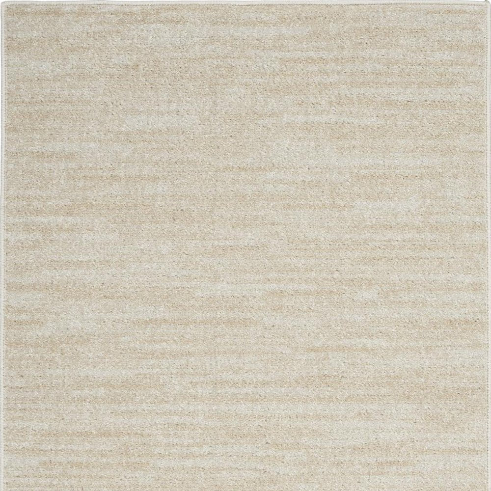 4' Runner Beige And Ivory Indoor Outdoor Runner Rug