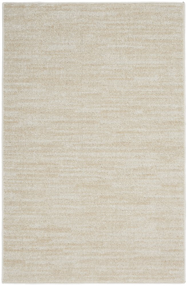 4' Runner Beige And Ivory Indoor Outdoor Runner Rug
