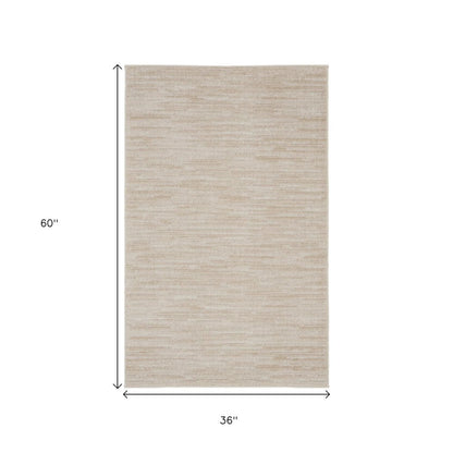 3' X 5' Beige And Ivory Indoor Outdoor Area Rug