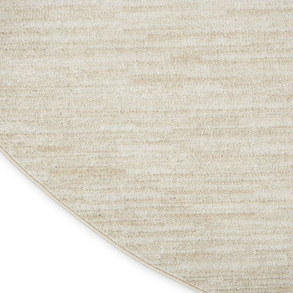 4' Beige And Ivory Round Indoor Outdoor Area Rug