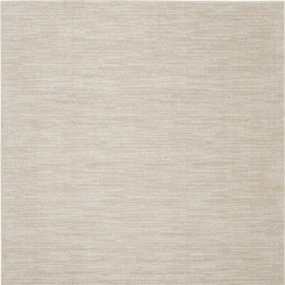 5' X 5' Beige And Ivory Square Indoor Outdoor Area Rug