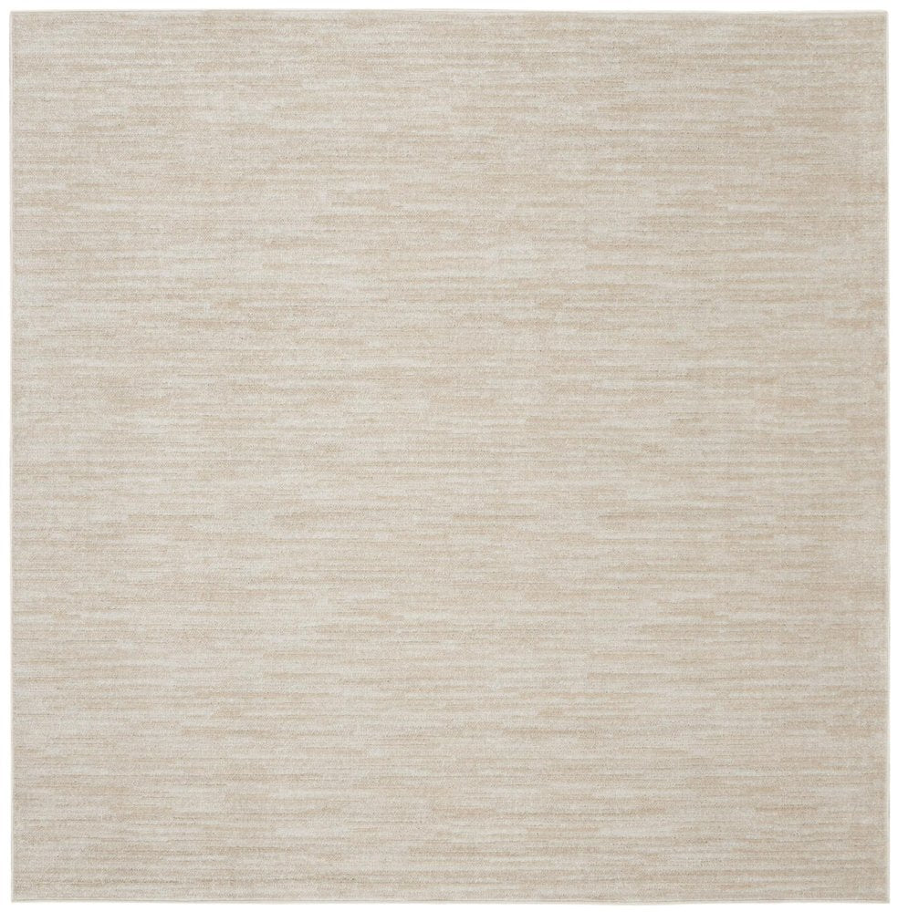 5' X 5' Beige And Ivory Square Indoor Outdoor Area Rug