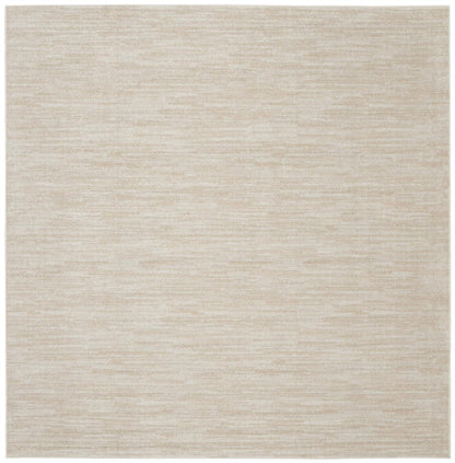 5' X 5' Beige And Ivory Square Indoor Outdoor Area Rug