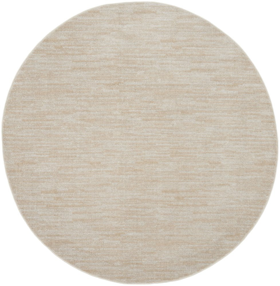 6' X 6' Beige And Ivory Round Indoor Outdoor Area Rug